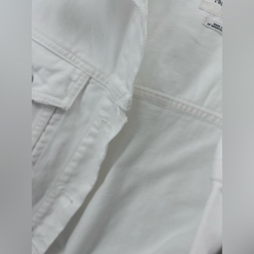 rag and bone White Destroyed denim jacket women Size Xs Oversized - Picture 4 of 13